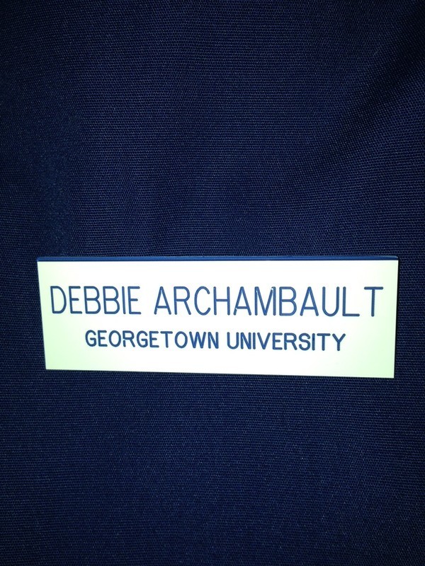 #10 * NAME PIN * Unisex White with Blue Letters * Georgetown University School Of Nursing -*