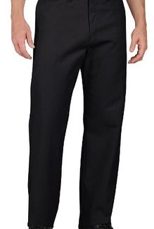 #28 * WORK PANT * SIMPSON HOUSE * DINING SERVICES  * Men's Relaxed Fit * Flat Front * BLACK *