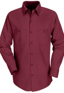 #25 * WORK SHIRT * SIMPSON HOUSE * DINING SERVICES (Dietary Aides & Servers) * Men's Industrial * Long Sleeve * BURGUNDY *