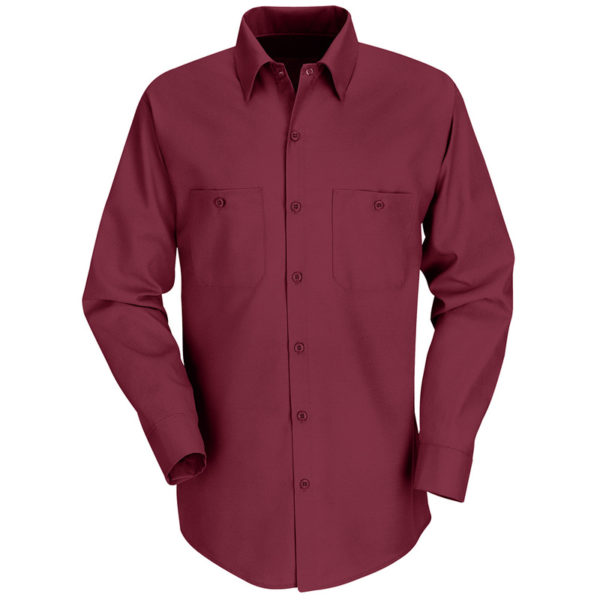 #25 * WORK SHIRT * SIMPSON HOUSE * DINING SERVICES (Dietary Aides & Servers) * Men's Industrial * Long Sleeve * BURGUNDY *