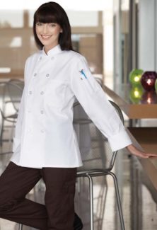 #42 * CHEF COAT * SIMPSON HOUSE * CHEFS & COOKS * Women's 10 Button * Long Sleeve * WHITE *