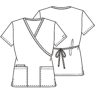 Cherokee Workwear Scrub Short Sleeve Wrap Tunic 4801 SHPW Pink Free Shipping 