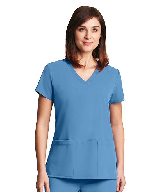 Scrub Top Women S V Neck Solid Grey S Anatomy By Barco 2115 Central Uniforms