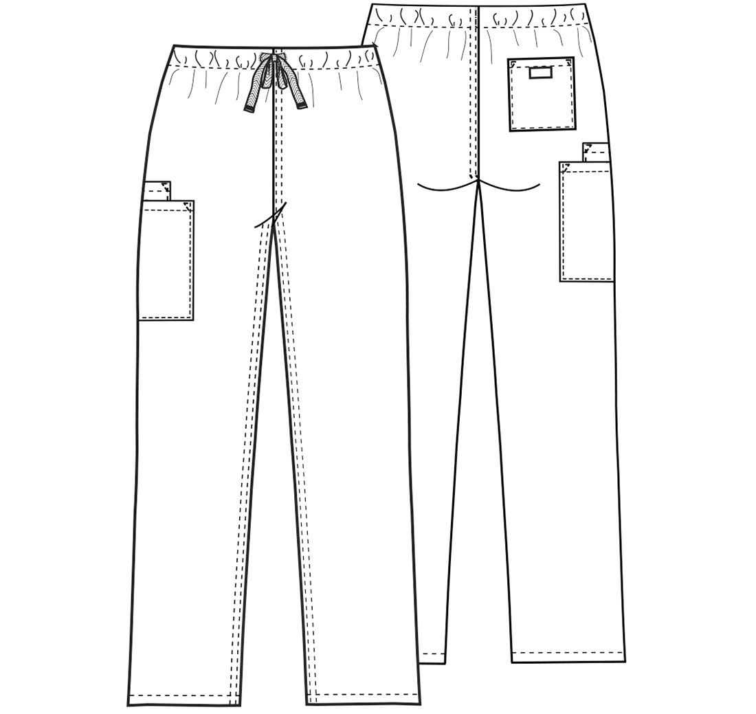 Unisex Drawstring Cargo Scrub Pant - #4100CHOPES - Image 4