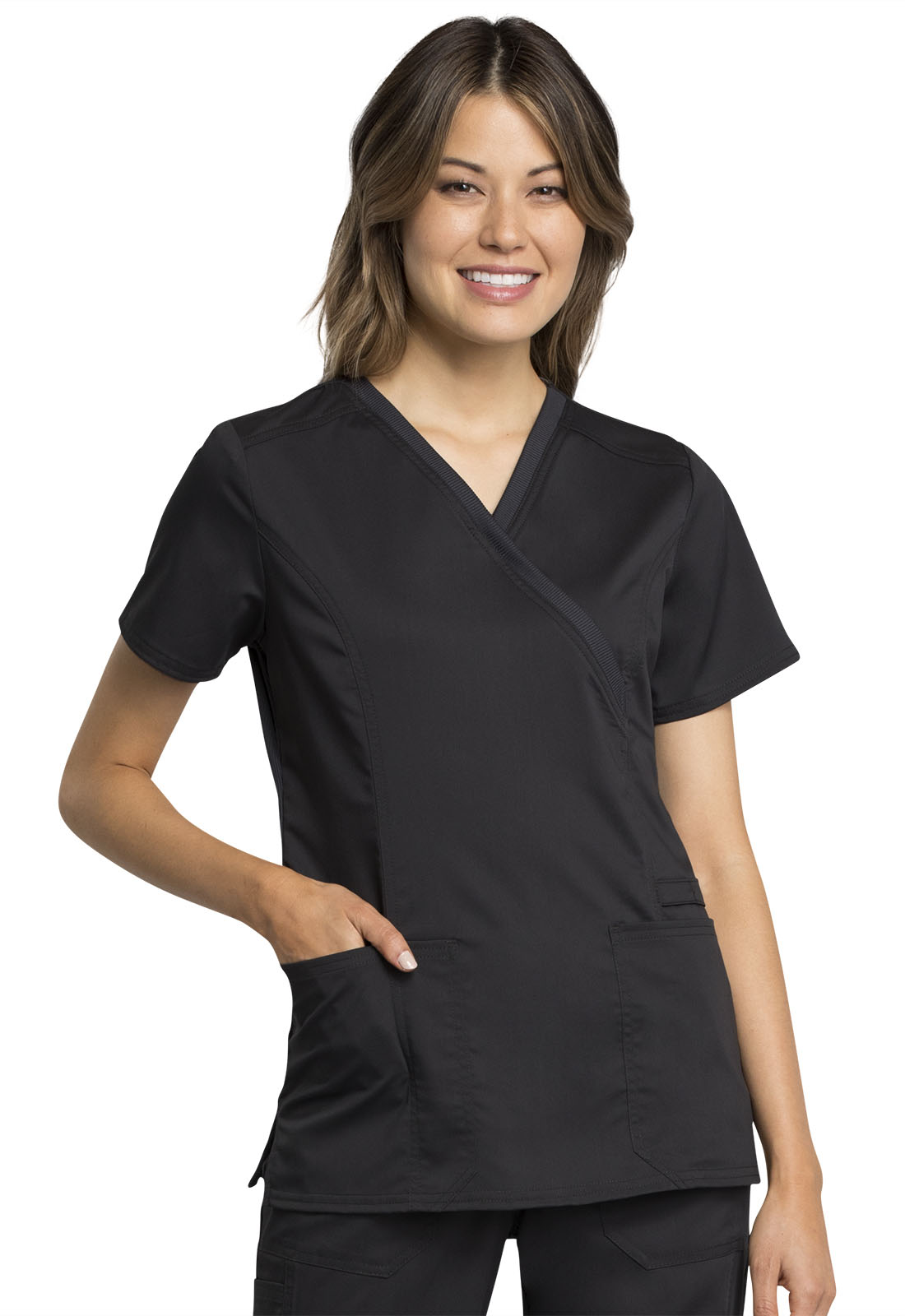 Cherokee Revolution Tech Mock-Wrap Scrub Top #WW775 | Central Uniforms