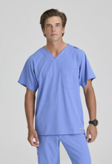 Skechers™ by Barco Men's V-Neck Cargo Pocket Scrub Top - #SK0112
