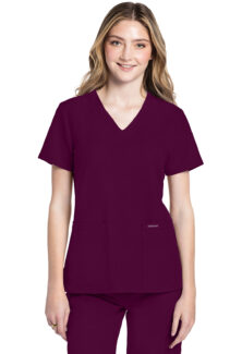 Cherokee Ultra Ladies' 2 Pocket V-neck Top - #CK953A-CHOP
