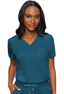 Med Couture 1 Pocket Tuckable V-Neck Top- #MC7448CHOP
