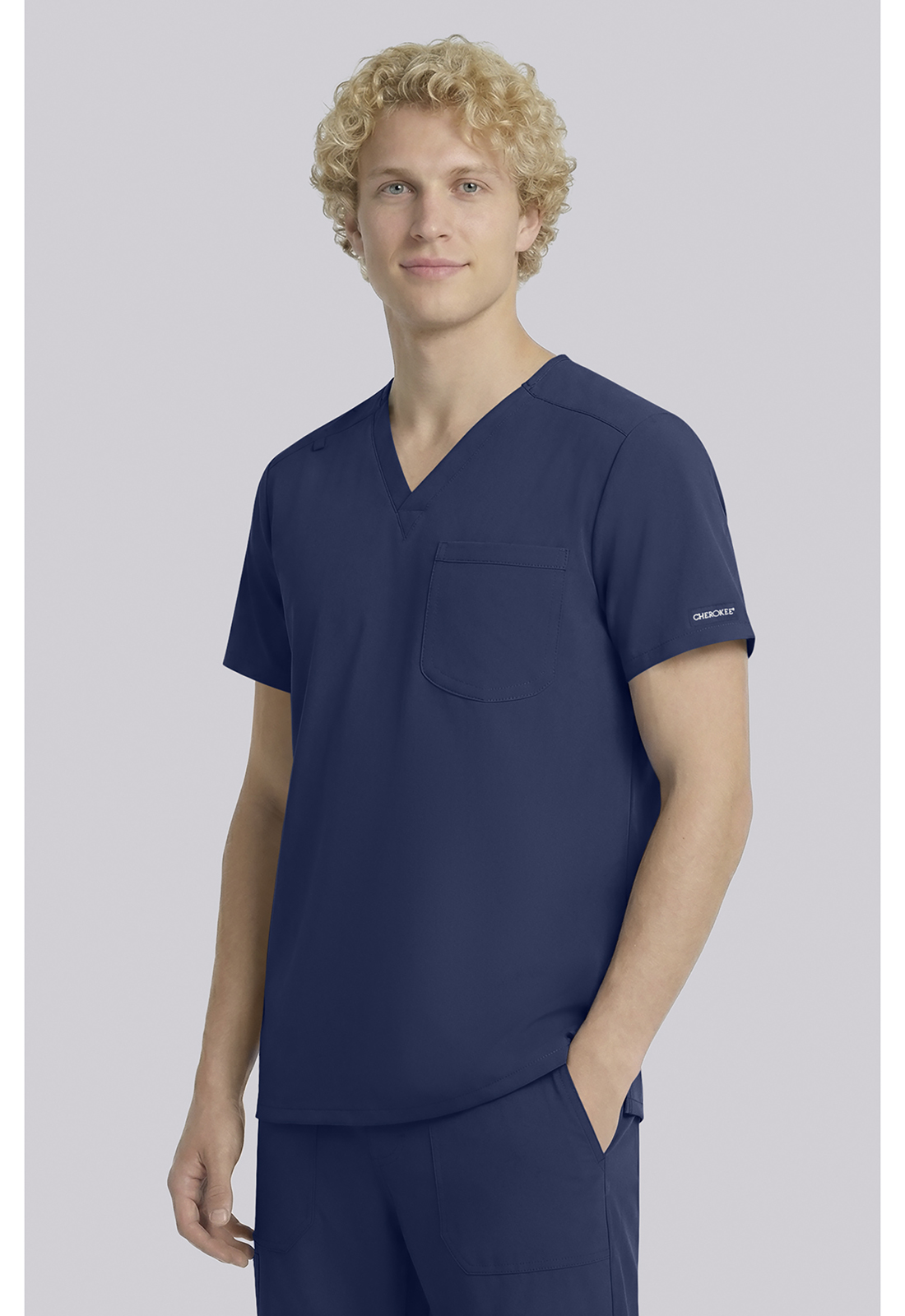 Cherokee Ultra Unisex 1 Pocket Scrub Top - #CK778AUPENN - Image 2